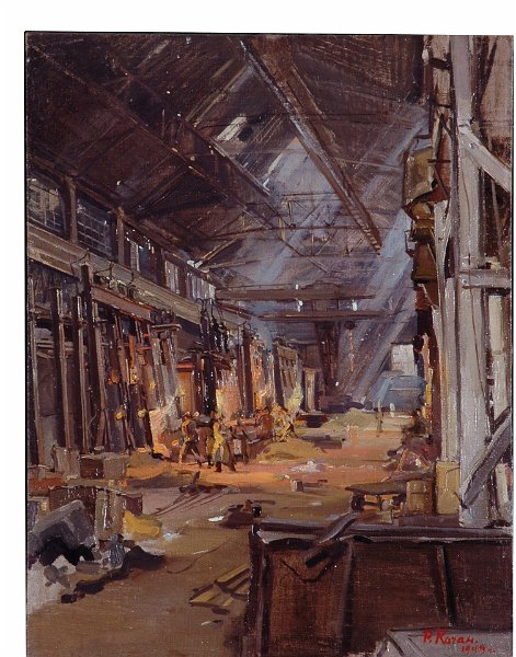 Martins workshop of Sergi Kirov plant Leningrad 1949 oil on canvas 72x56